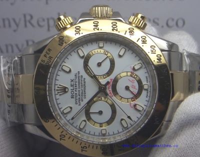Rolex 2-Tone Daytona Men Watch White Face 40mm